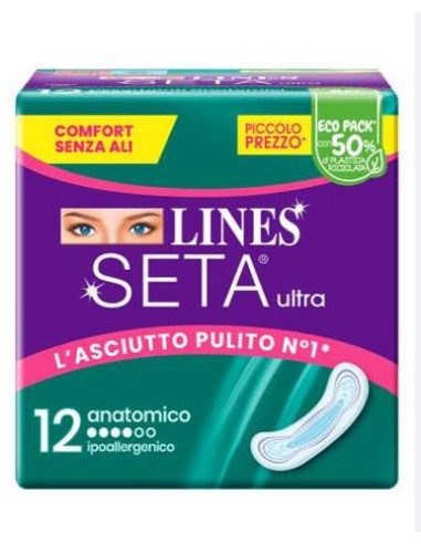 Lines seta ultra assorbenti anatomico dwct 12 pezzi