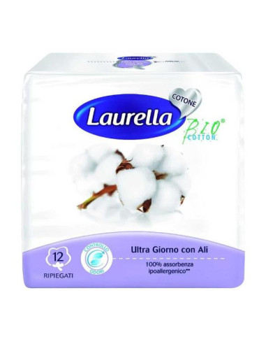 LAURELLA Bio Cotton Assorbente Ultra Giorno Con Ali 12 Pz