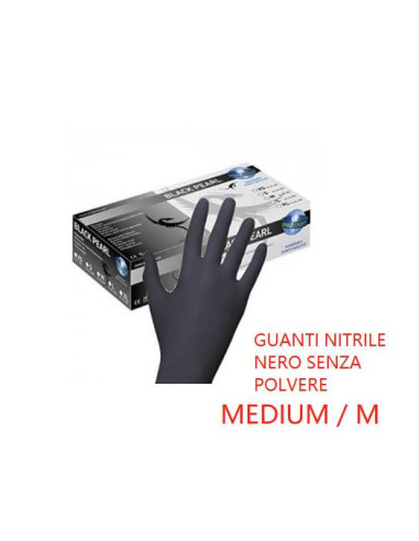 GUANTI NITRILE NERO SENZA POLVERE100PZ  TAGLIA M