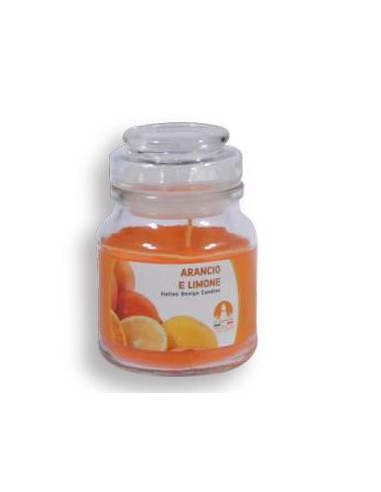 Giara di vetro con cera profumata scented candle in Jar Arancio e Limone