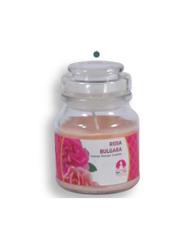 Giara di vetro con cera profumata scented candle in Jar Rosa Bulgara