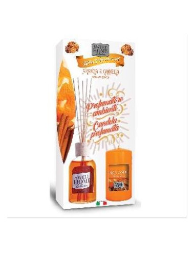 SWEET HOME KIT ARANCIA E CANNELLA DIFFUSORE 100ml + CANDELA PROFUMATA