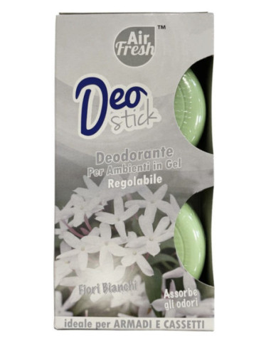 AIR FRESH DEO STICK DEODORANTE PER AMBIENTI FIORI BIANCHI 2*40G